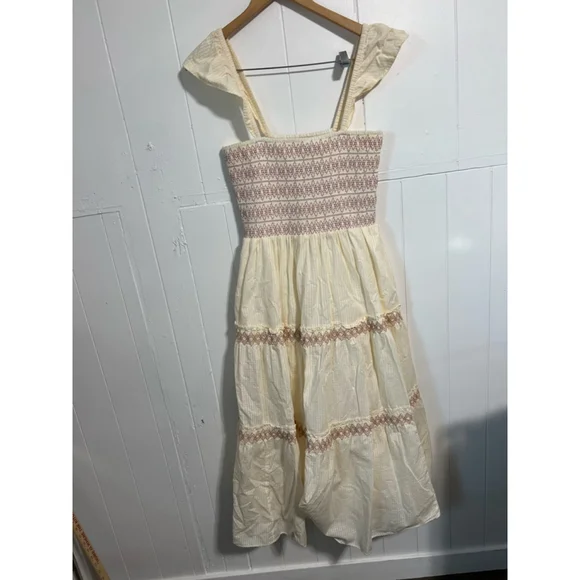 Women's Madewell Dress Size S Cream Pink - Picture 2 of 9